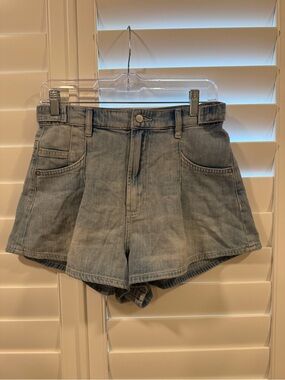 We The Free Light Blue High-Rise Denim Shorts